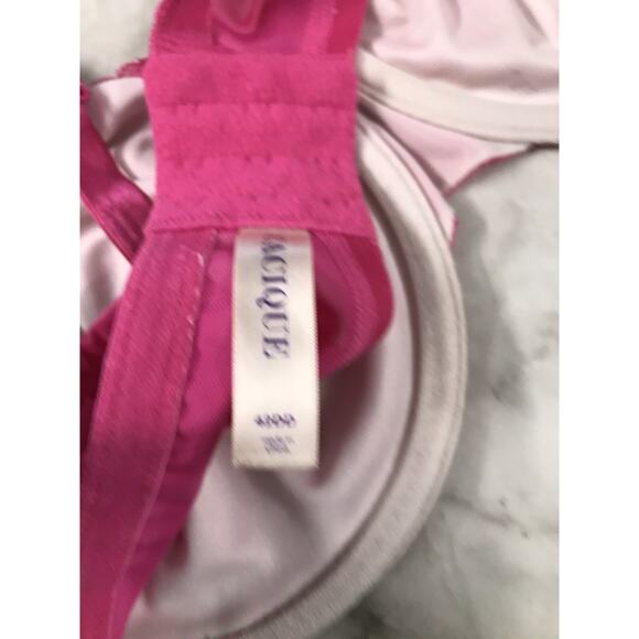 NWOT Cacique Unlined Bra Women's Size 42DD Hot PINK Lace Underwire Back Closure - Picture 10 of 11